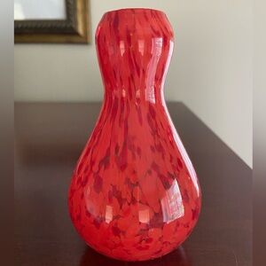 Vintage Art Glass Confetti Red Glass Flower Bud Vase Mini 4.5”
